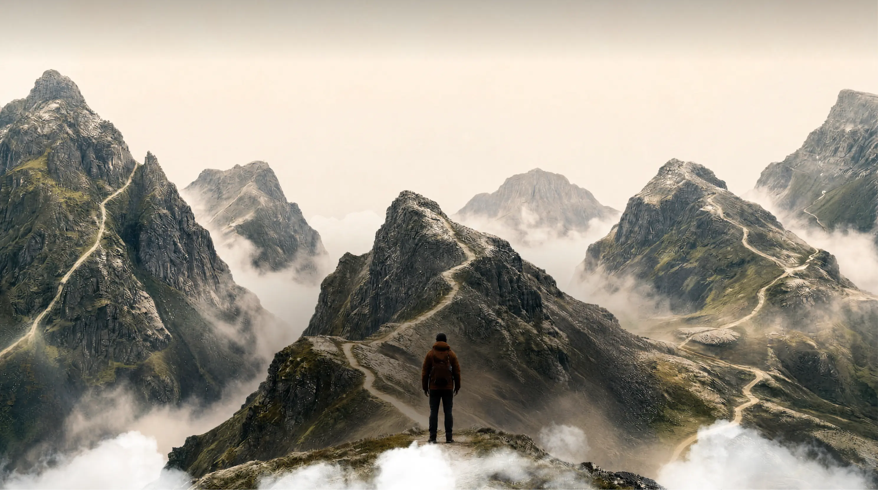 Mountain range at dusk